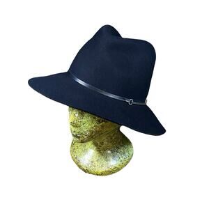Janessa Leone Handmade Wool Felt Metal Band Western Hat - S
